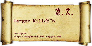 Merger Kilián névjegykártya